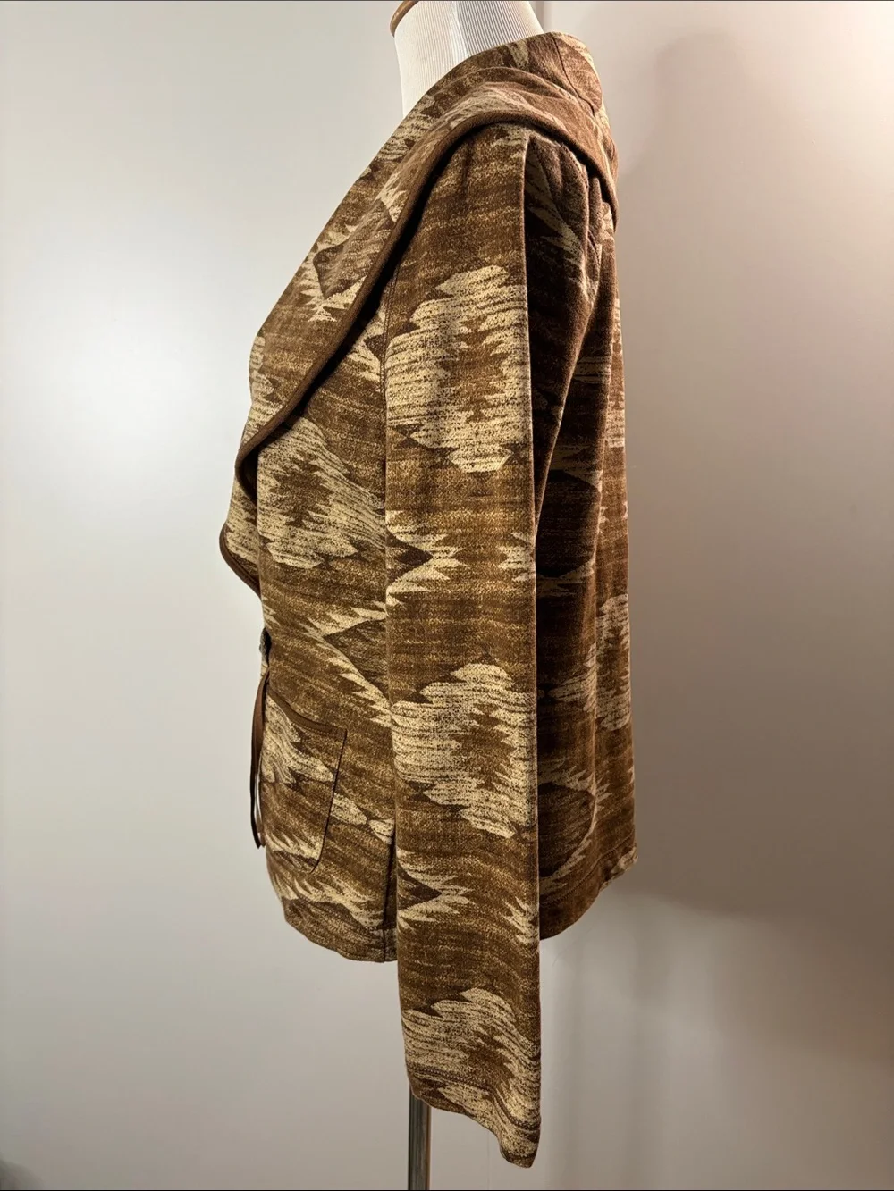 Ralph Lauren Southwestern Wrap Jacket Brown Aztec Cotton Size L - Picture 5 of 6